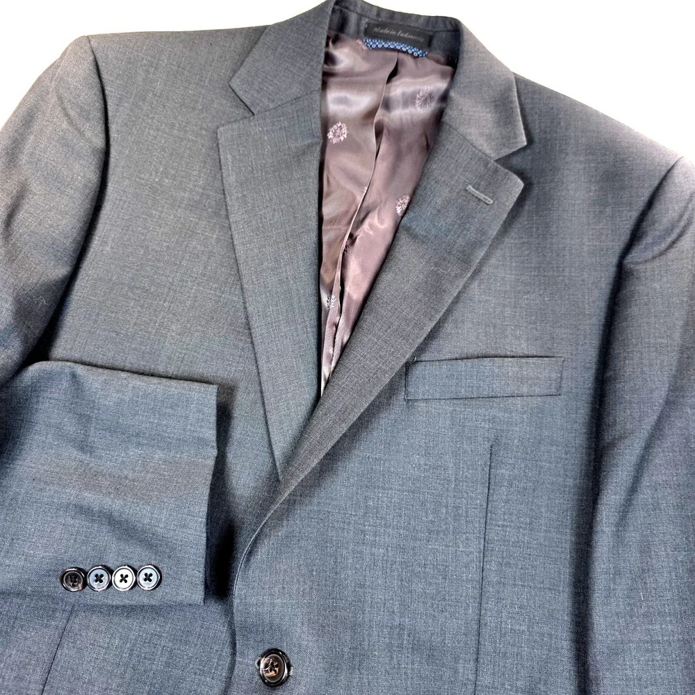 Lauren Ralph Lauren Blazer Mens 42R Gray Notch Lapel Single Breasted Pockets